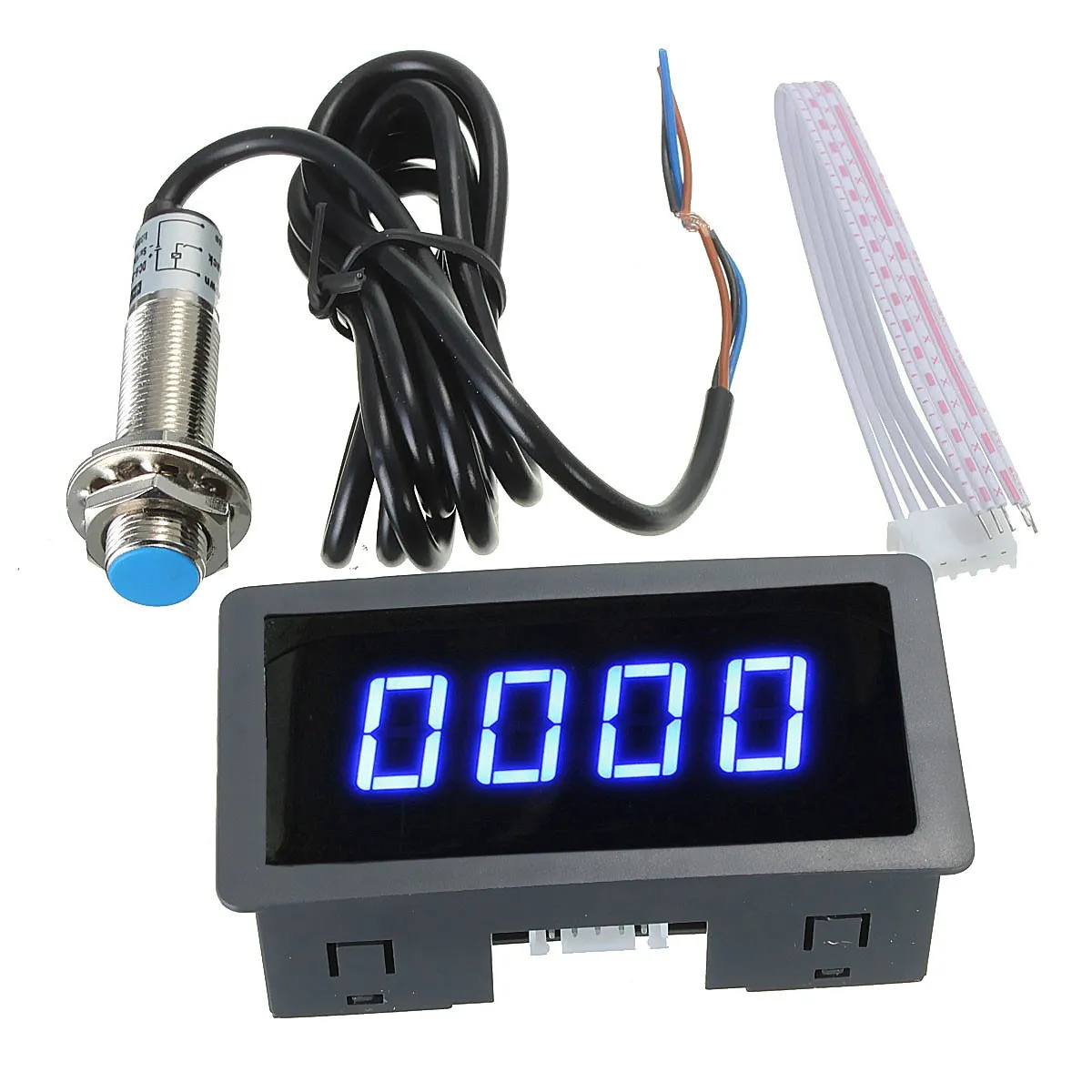 4-Digit LED Tachometer RPM Meter With Hall Sensor – 8-24V DC, Measures 10-9999 RPM 9 thumbnail image