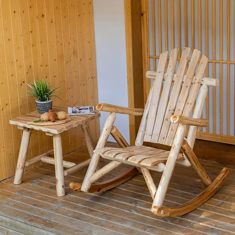 Rustic Wooden Rocking Chair