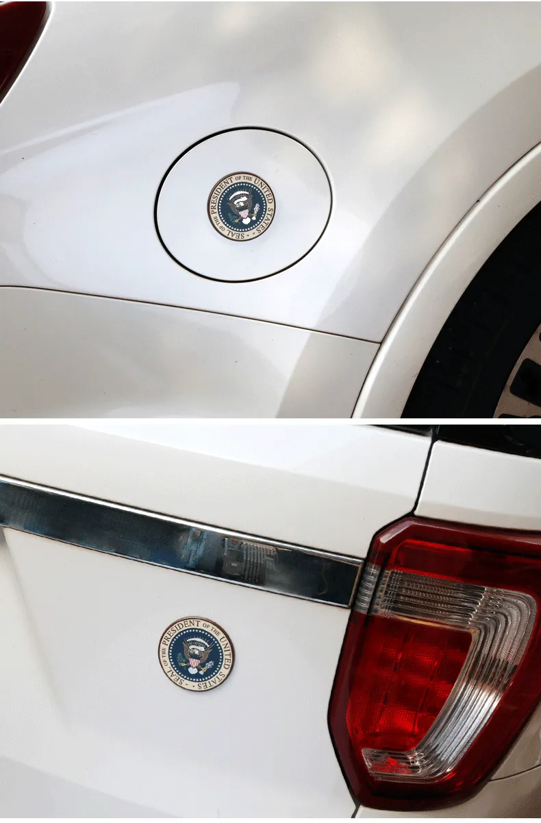 US Presidential Seal Chrome Metal Car Emblem – 3D Official Style Badge