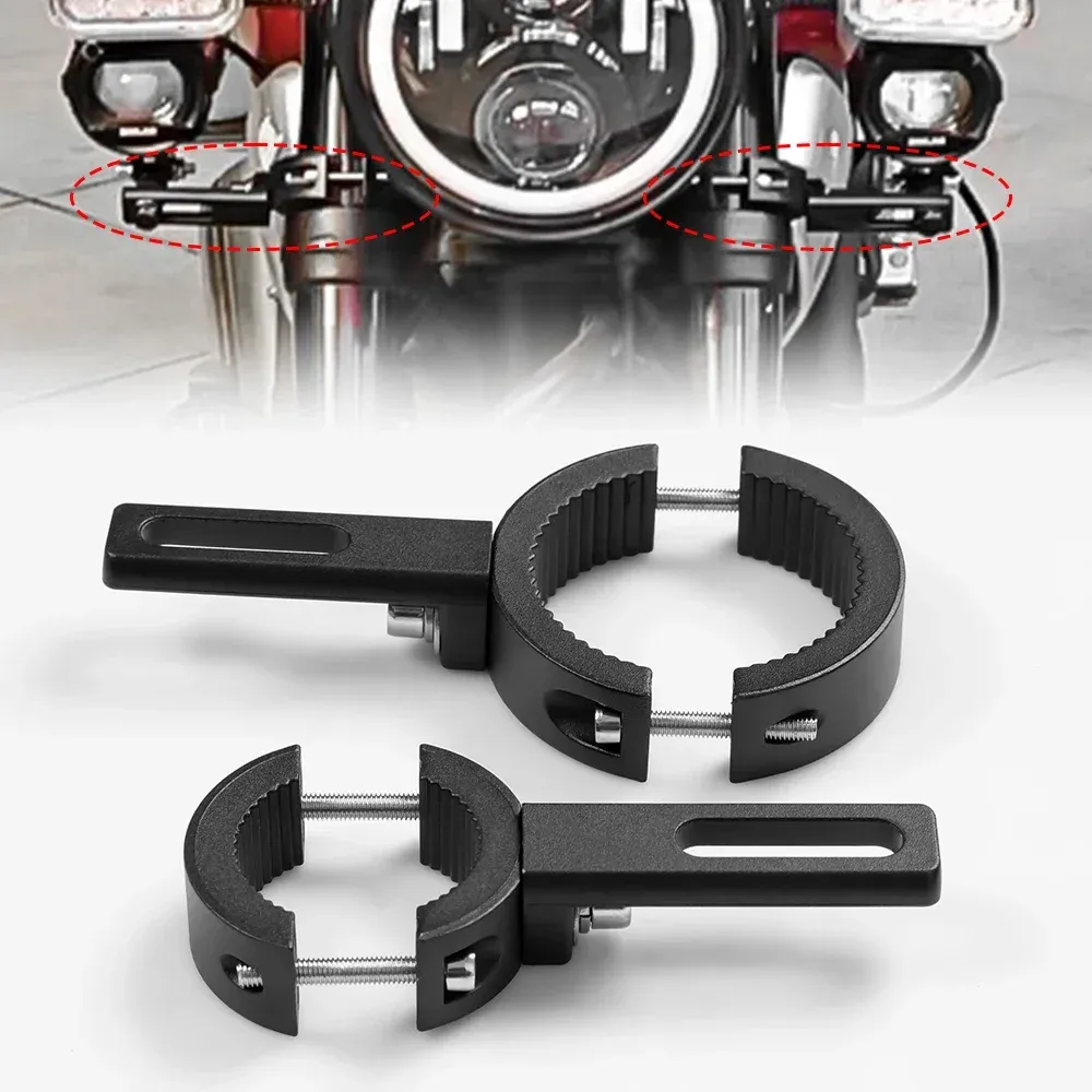 Motorcycle Spotlight Tube Clamp Mount Bracket - 2 Pack For 18-30mm Handlebars & Bull Bars