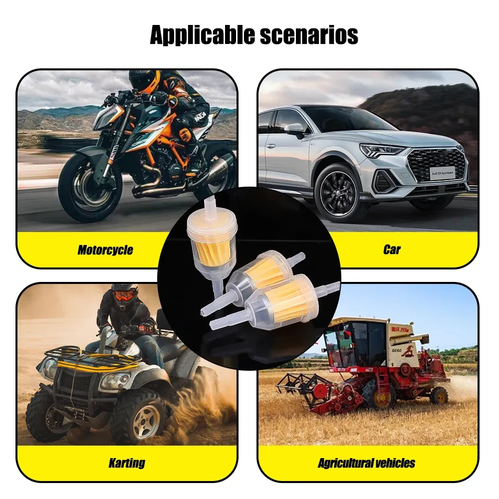 Filtre à Carburant GOOFIT Universal Metal Gold - CNC Pour Moto, Scooter, Dirt Bike | Noir