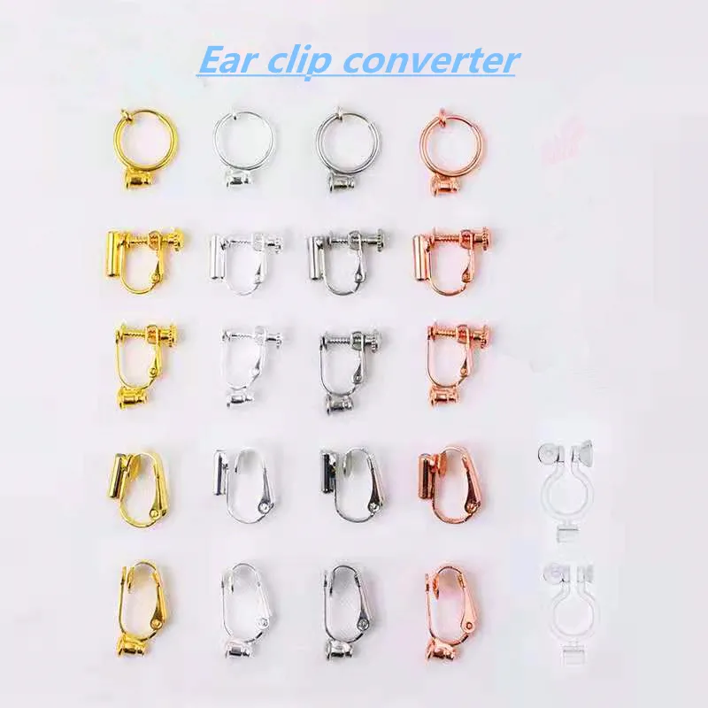 Clip Earrings Hoops, DIY Ear Clips: Wave Head Screw Spring Resin