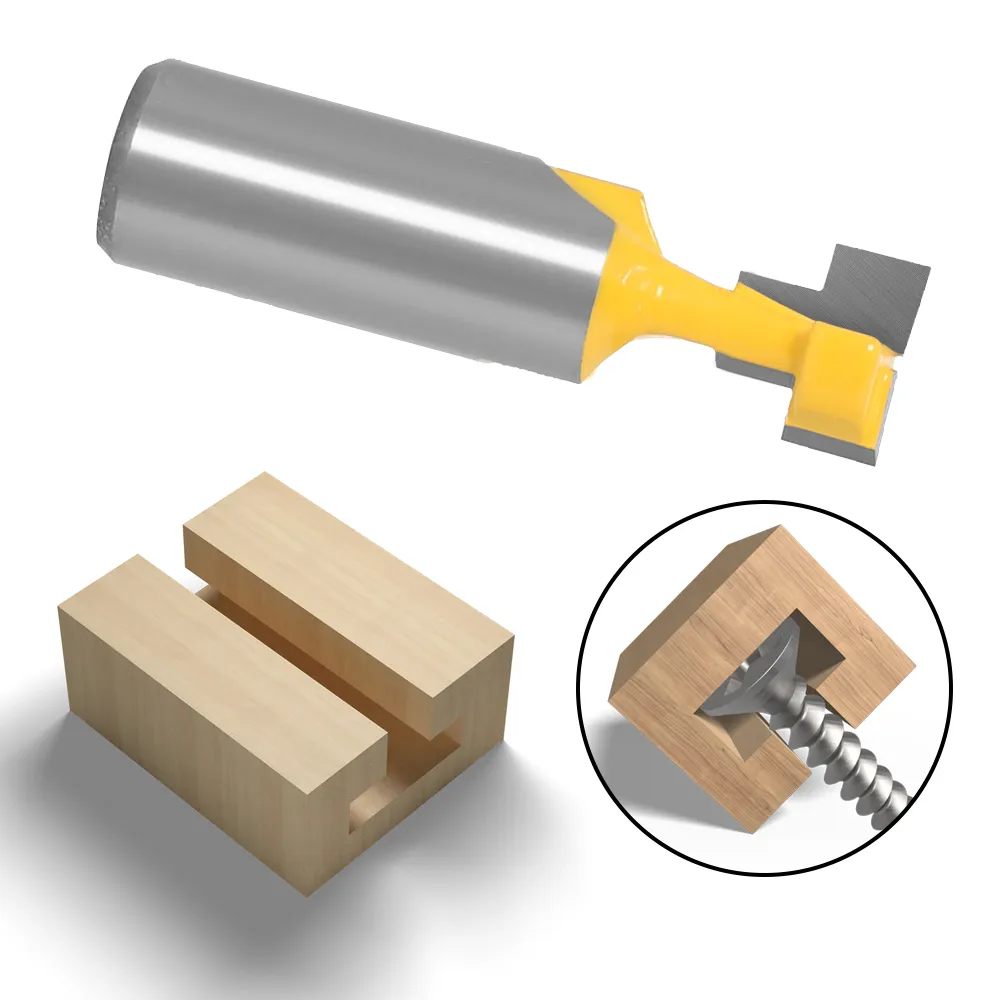 12mm 1/2 inch Shank T-Slot Cutter Router Bit Set for Woodworking from ...