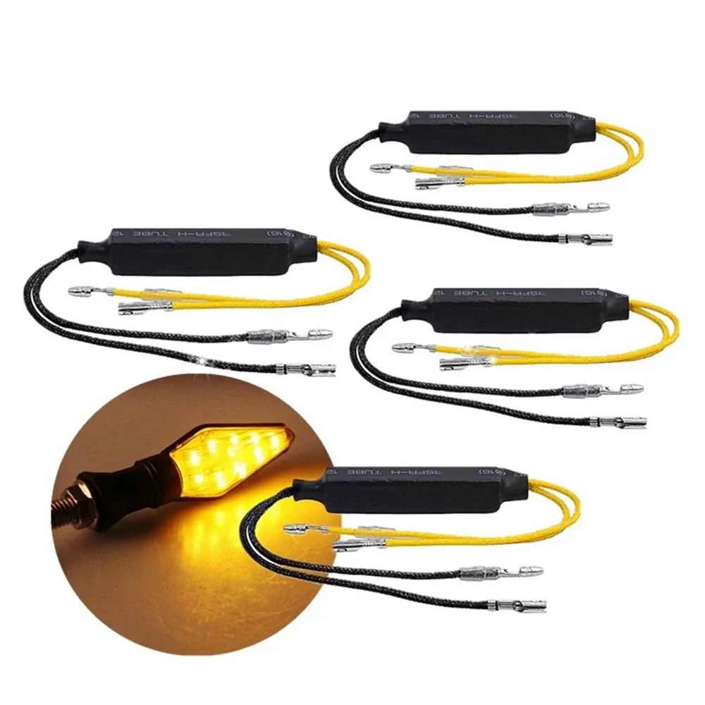 Lot De 4 Résistances 12V/10W Pour Clignotants LED Moto - Décodeur Anti-erreur, Flash Régulateur, Universel