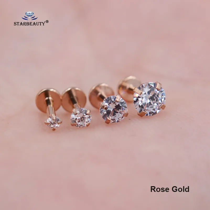 Top Bright Bijoux Nose Piercing Labret Lip Ring Nostril - Main Image