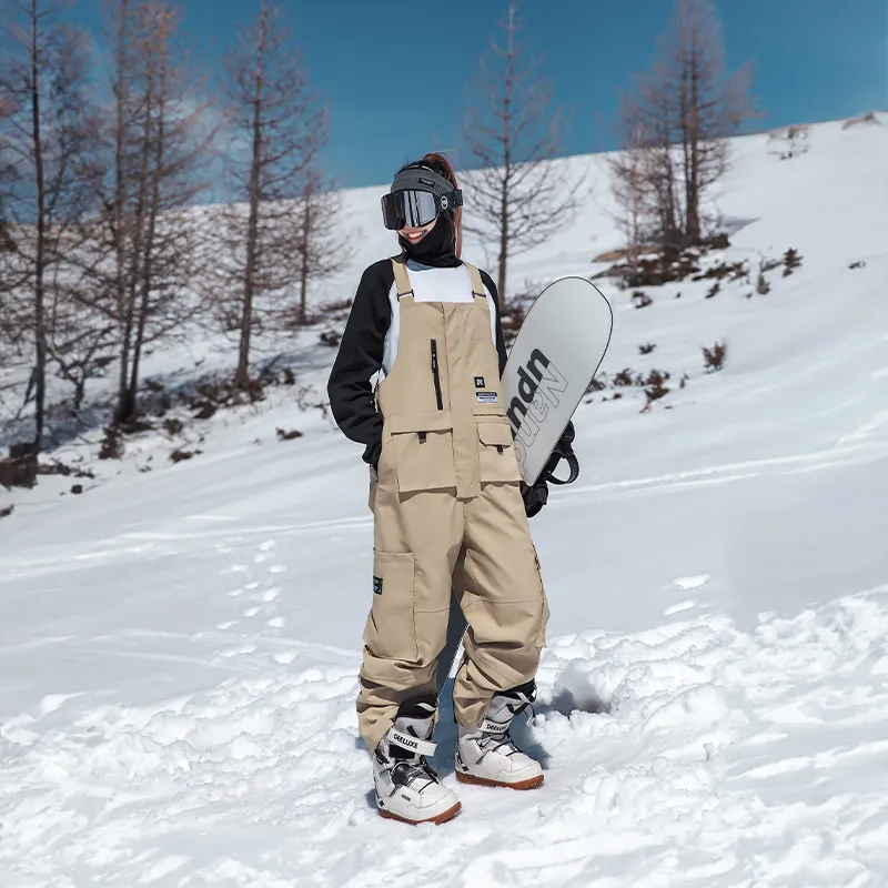 Ski Pants With Suspenders Womens Waterproof Insulated Snow Pants