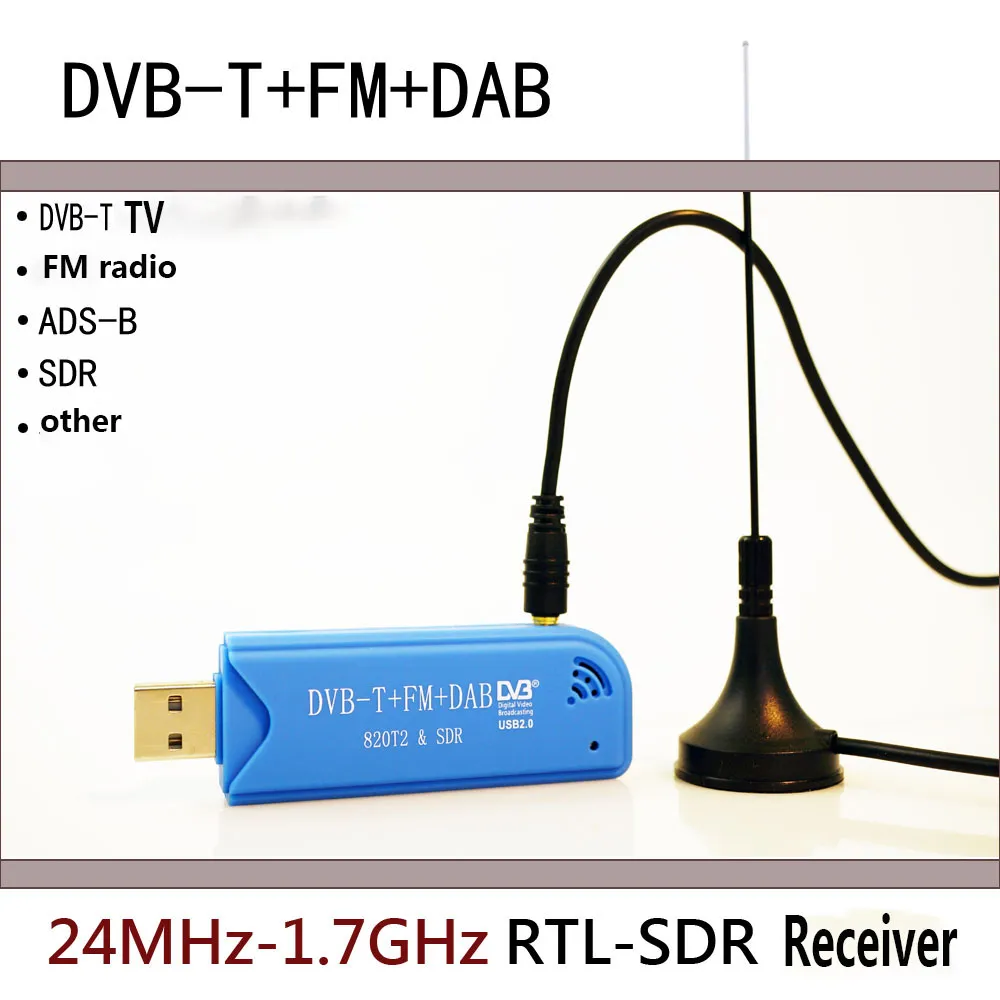 USB2.0 DAB FM DVB-T RTL2832U R820T2 SDR RTL-SDR Dongle Stick Receptor