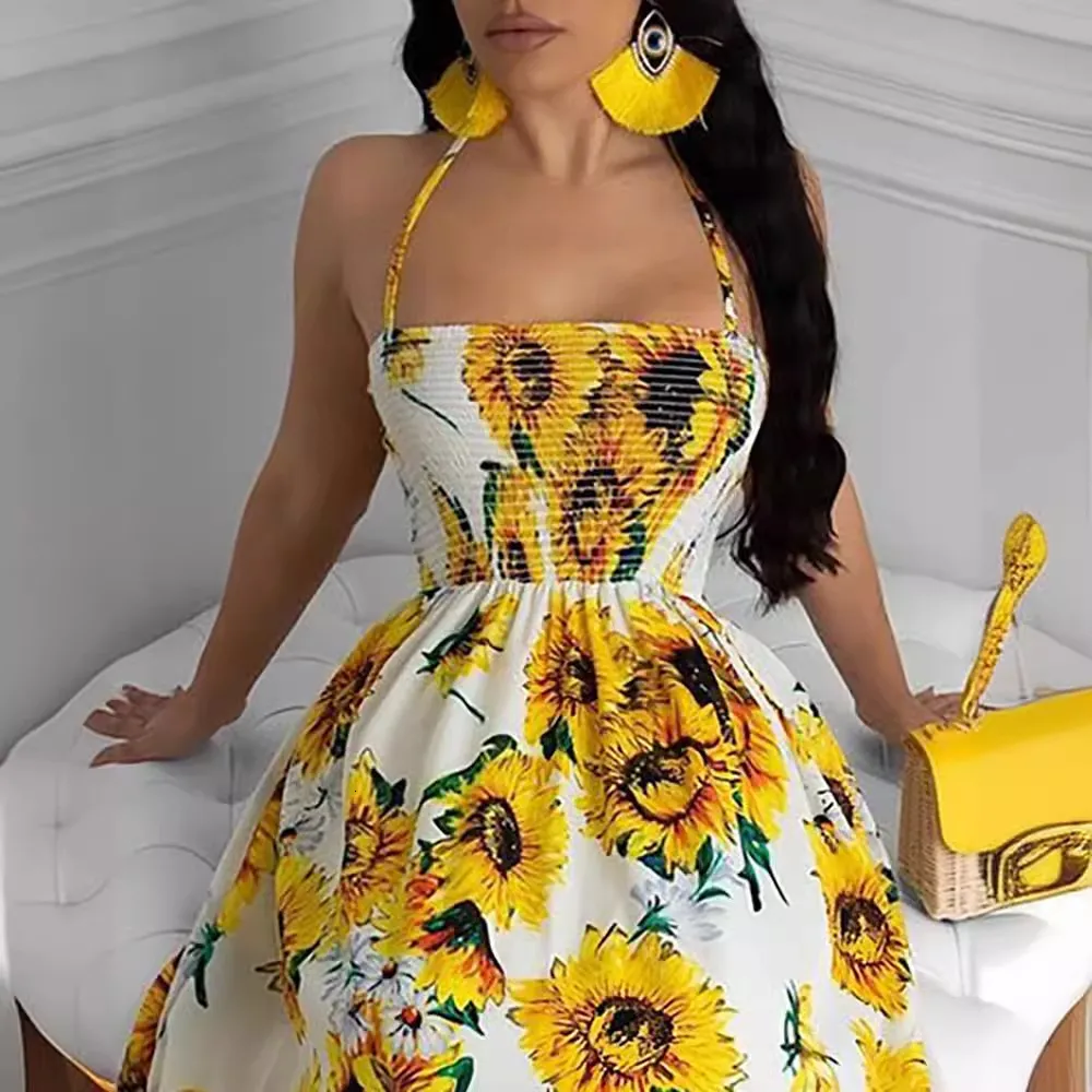 Dolce & Gabbana★素敵！Yellow Sunflower Maxi Dress Dolce & Gabbana Sunflower Print Midi Dress | Sendegaro
