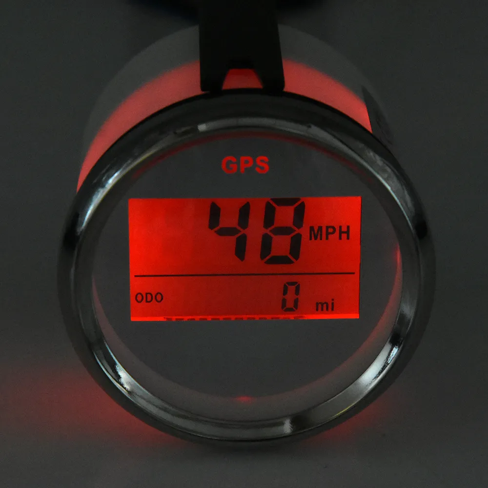 Marine Boat 52mm Digital GPS Speedometer Odometer 0-999 km/h MPH Knots ...