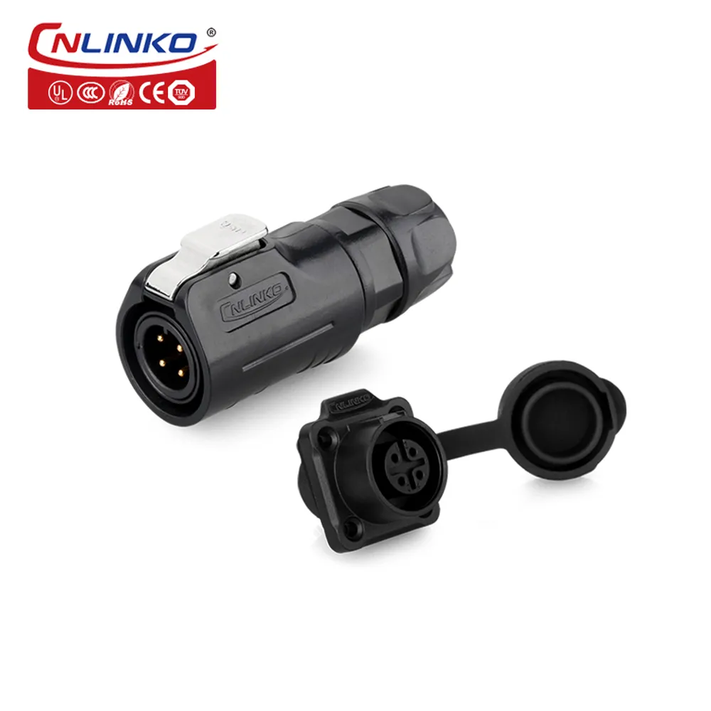 CNLINKO 7-Pin M20 Waterproof Connector Set – Male Plug & Female Socket, IP67, Bayonet Lock, 18-16 AWG