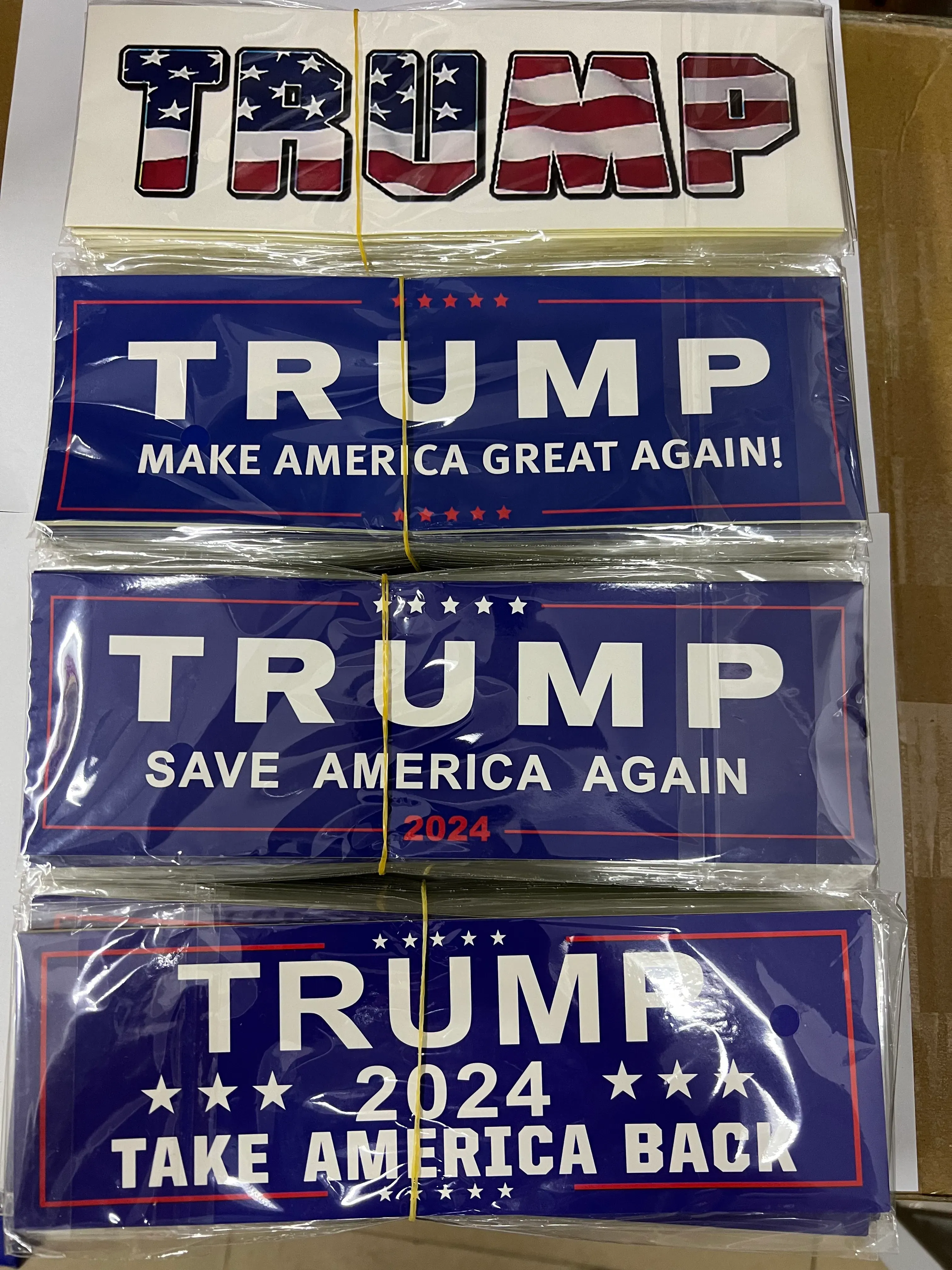American Flag 2024 Trump Bumper Sticker Keep America Great Decal