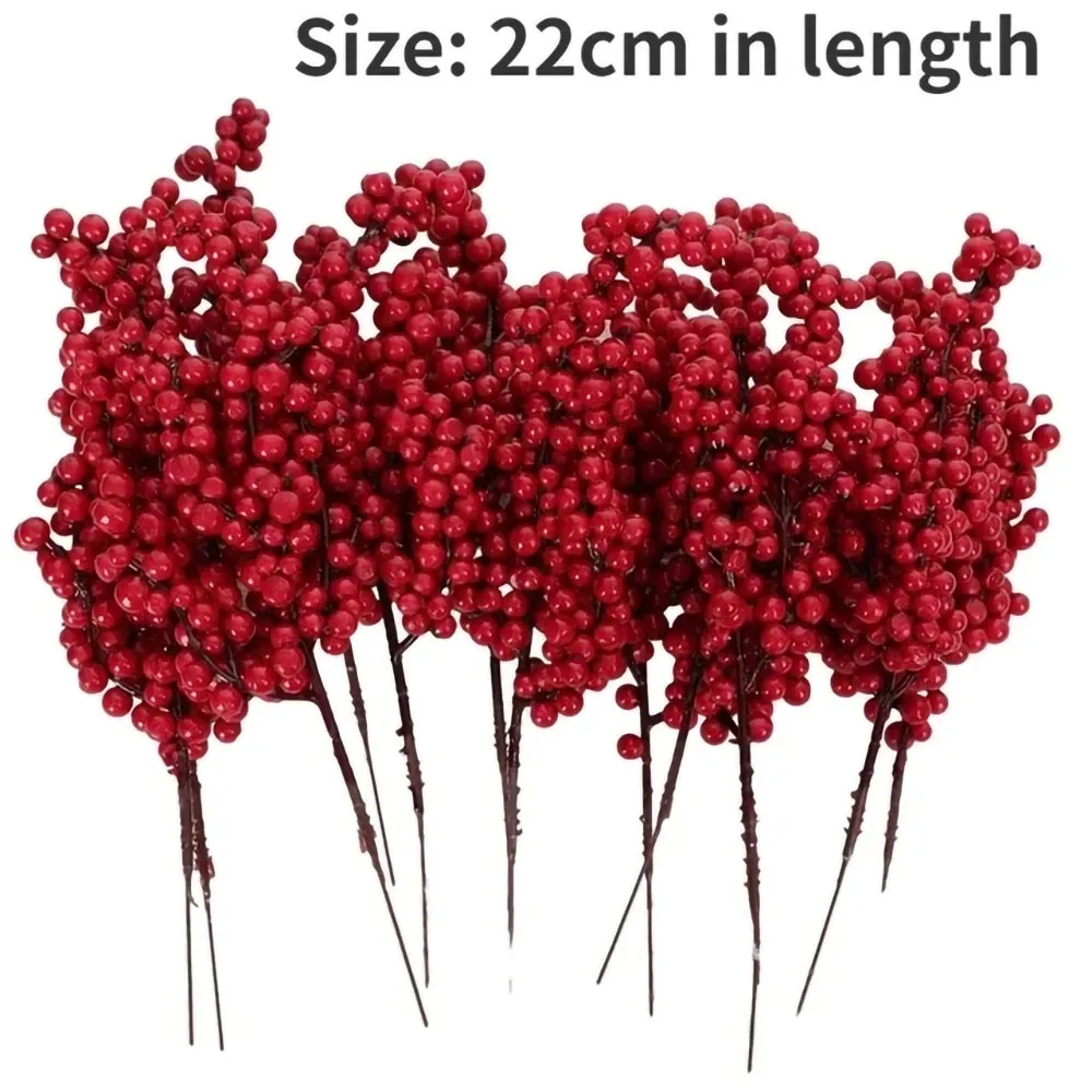 Artificial Holly Berry Branches – Silk & Foam Bush For Wedding, Christmas & Home Decor
