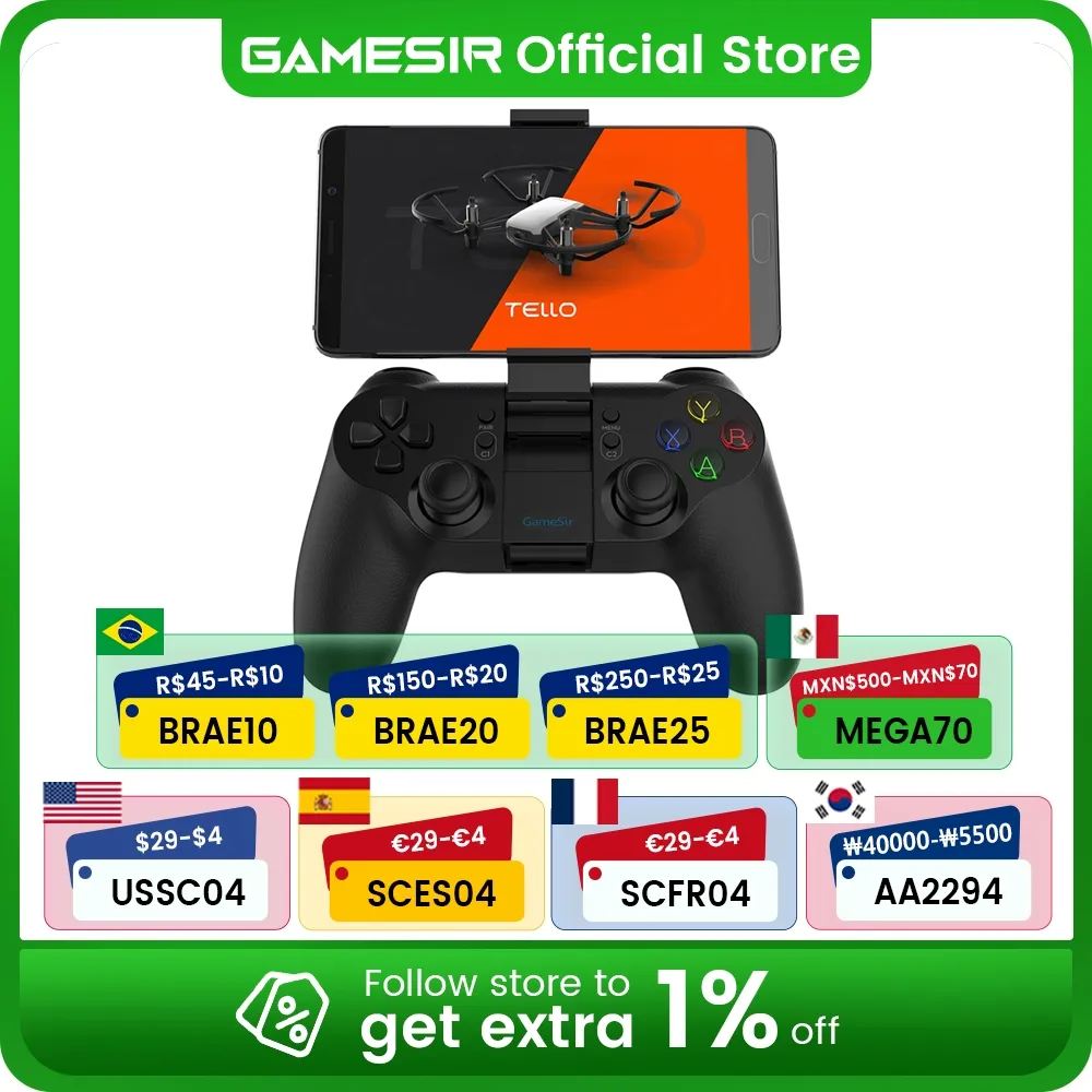 Gamesir T1d Bluetooth コントローラー Amazon.co.jp: JI Tello専用コントローラーGameSir T1d