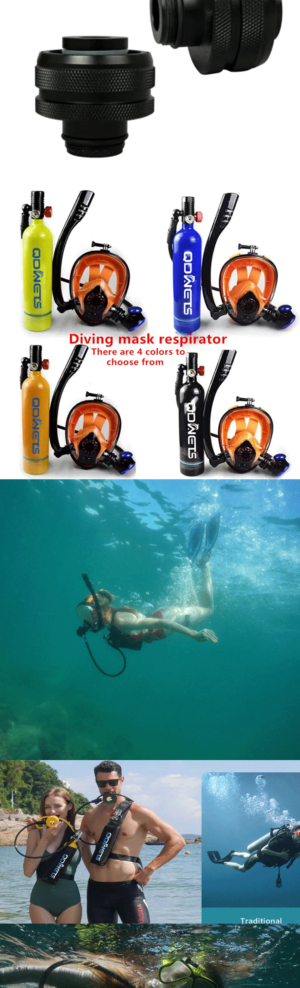 Mini Scuba Diving Tank 1L Diving Cylinder Set With Snorkel Mask ...
