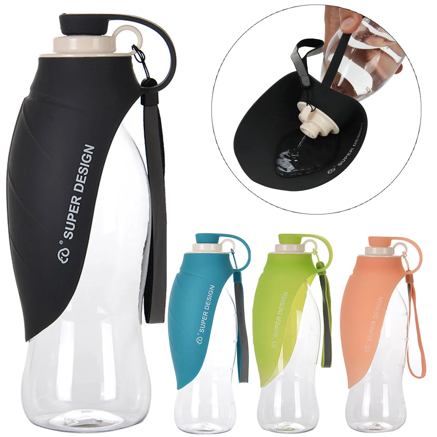 500ml Foldable Dog Water Bottle for Outdoor Adventures: Leakproof