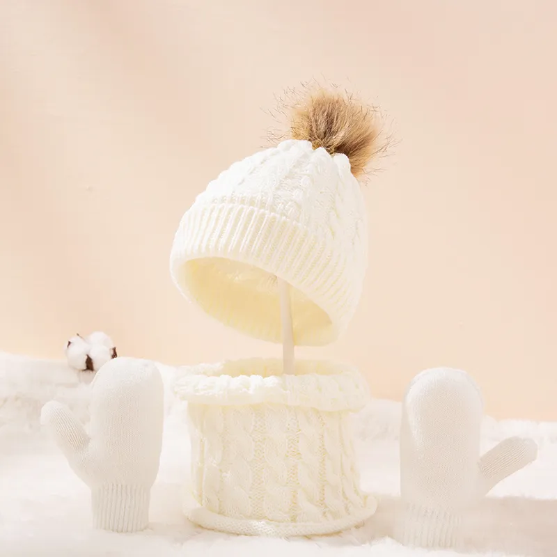 Women's Winter Pom Pom Beanie, Scarf & Gloves Set - Thick Knitted 3-Piece Accessory Set | Acrylic, One Size Fits Most Adults - View #9