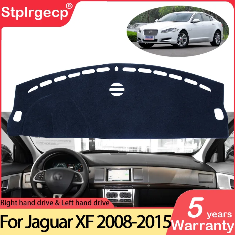 Leather Dashboard Cover Mat For Jaguar XF (2008-2015) – Non-Slip, Black With Black Stitching 3 thumbnail image