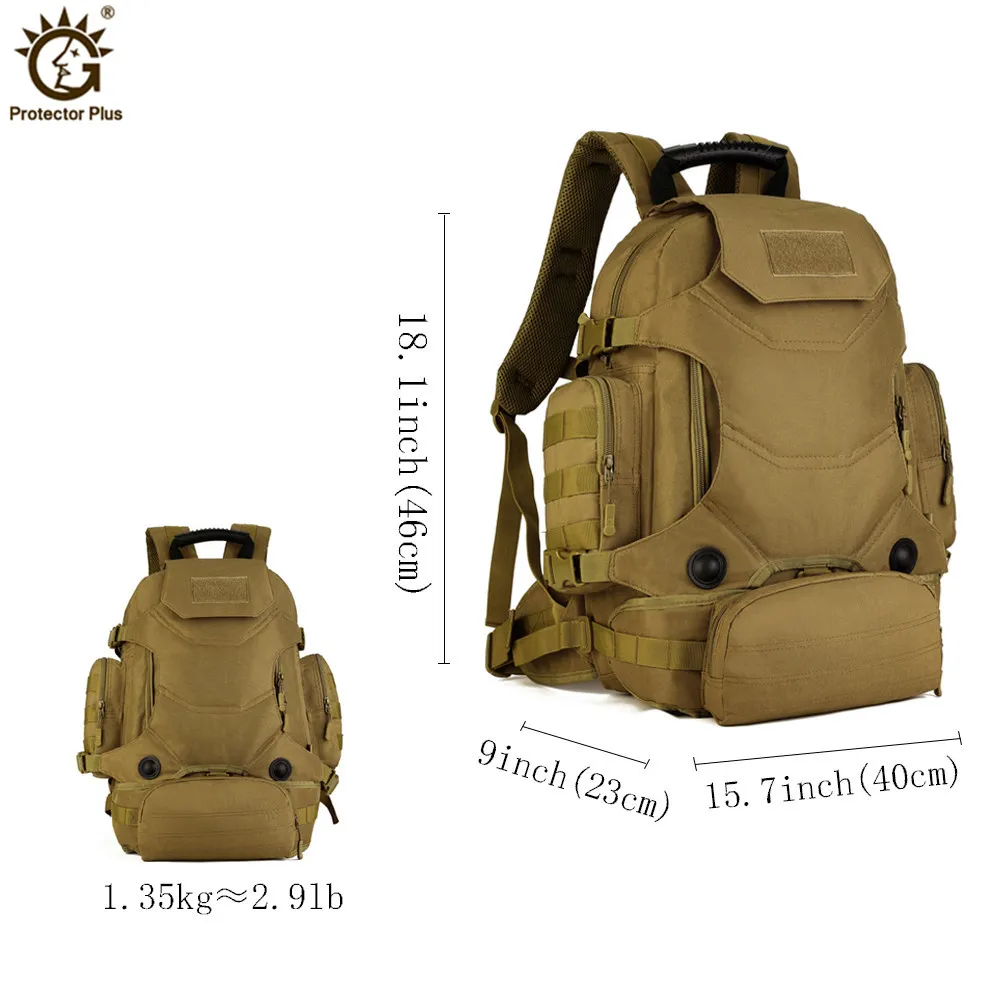 Tactical Military Backpack 40L Molle Waterproof Nylon Camouflage