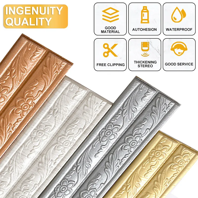 19 Styles Self-Adhesive Foam Baseboard Wall Edge Trim Peel & Stick ...