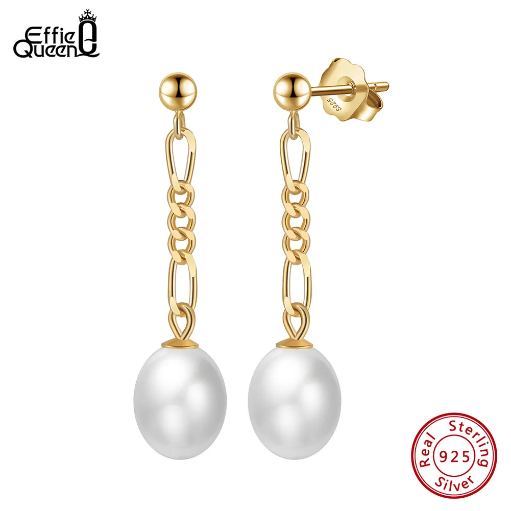 Effie Queen 14K Gold Elegant Tassel Earrings: 925 Silver Freshwater Pearl  Drop Earrings Jewelry