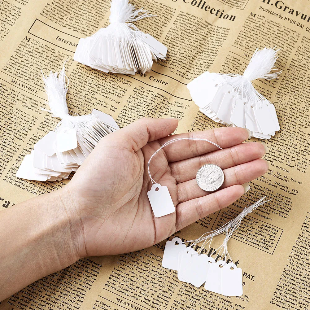 45 X 25mm Luggage Tags Paper Blank Gift Marking Strung Labels