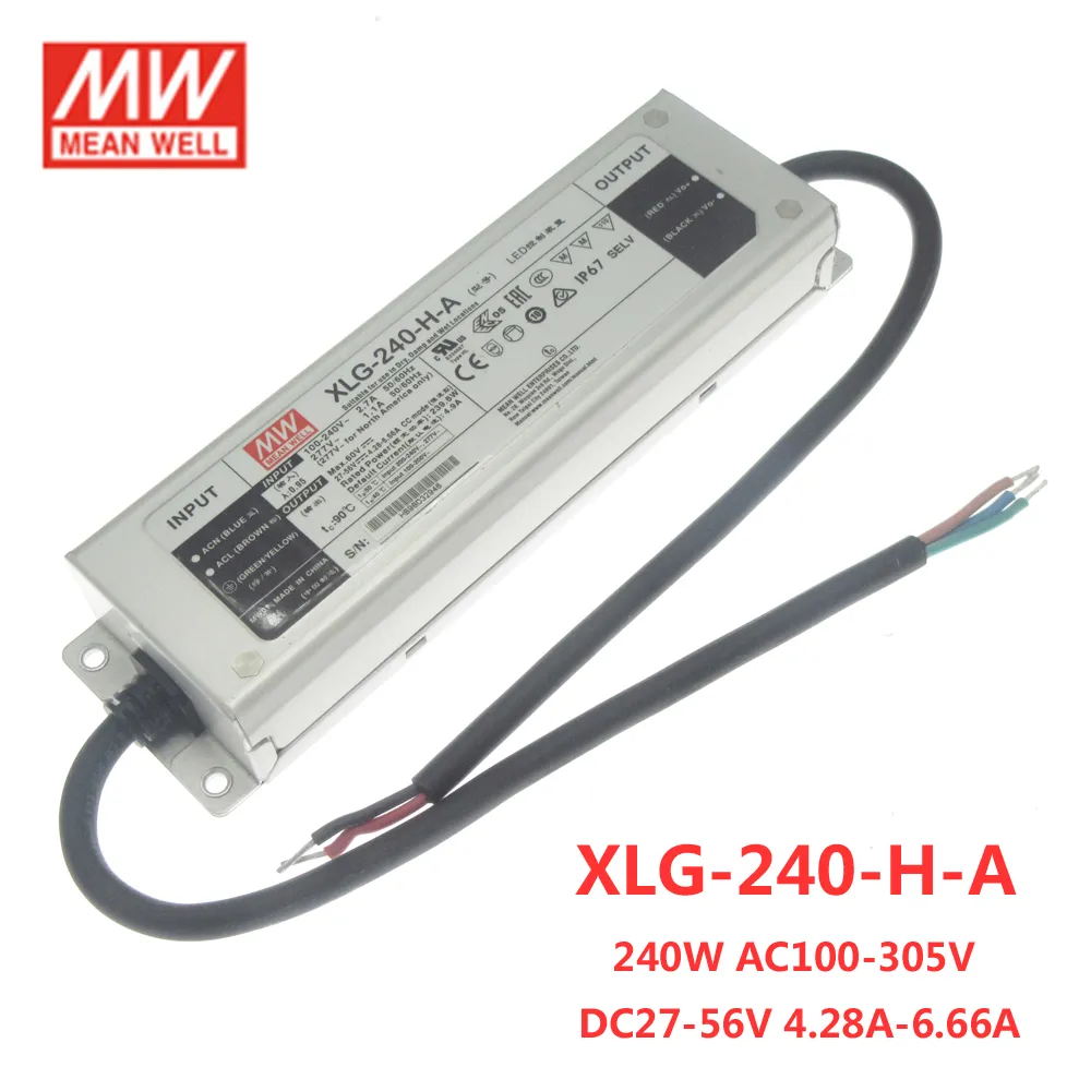 MEAN WELL XLG 240 Series 240W LED Drivers 27 56V 4900mA Waterproof