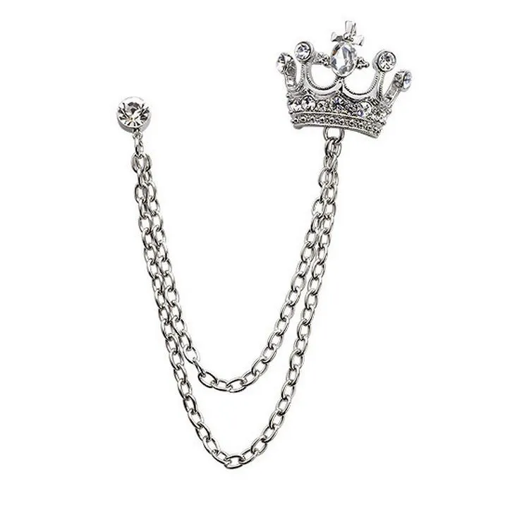 thumbnail image 2 of Rhinestone CROWN TRIFARI Brooch Pin In Gold Tone Royal Crown Lapel Pin... 2 of 12
