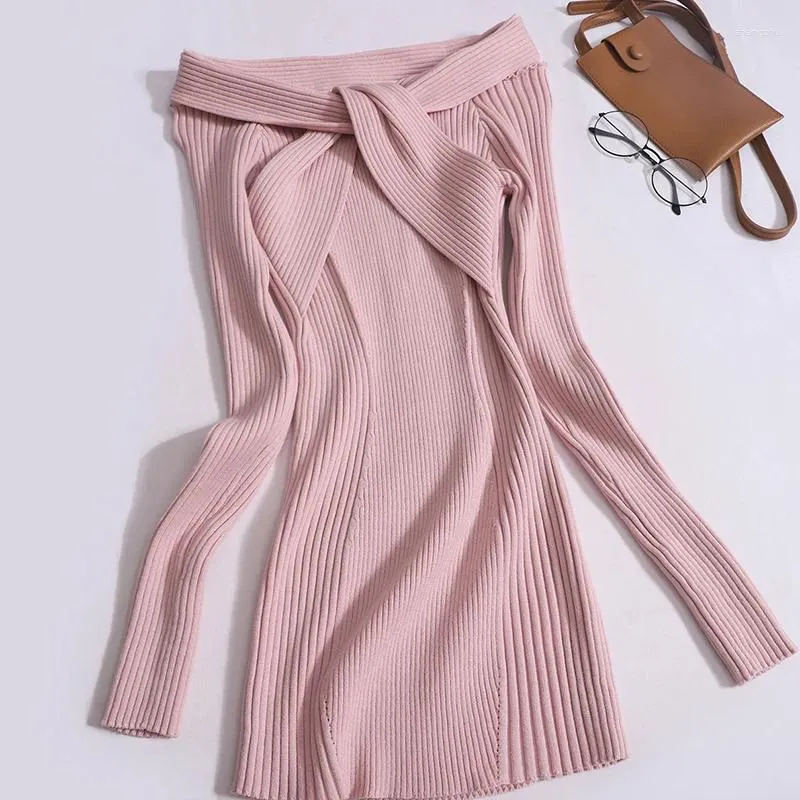 Chunky Knit Mini Sweater Dress Slim-fit Retro Knitted Shoulder Base for  Women Autumn from Dhgate Basic & Casual Dresses - price 30.86