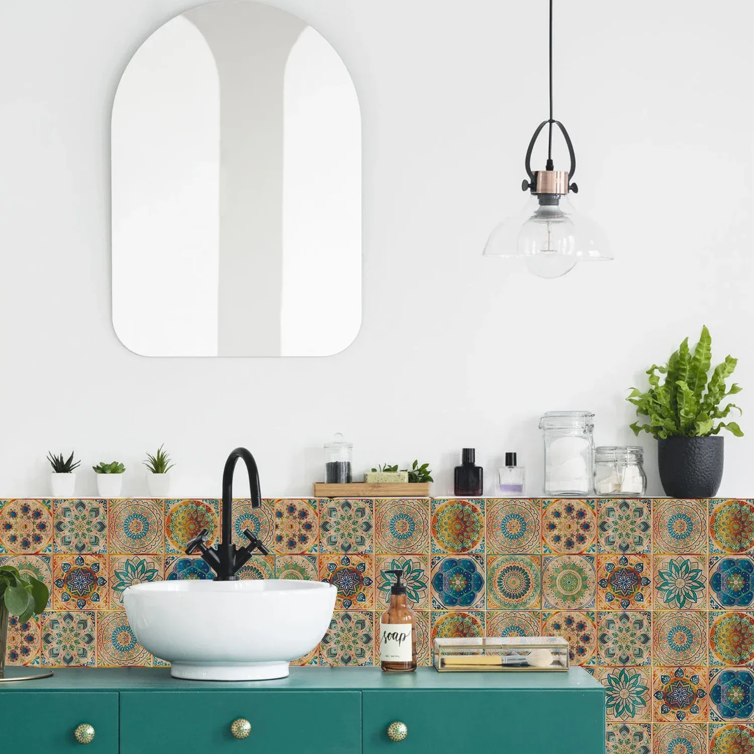 6"x6" Colorful Peel And Stick Backsplash Tile For Kitchen Bathroom Home Wall DIY