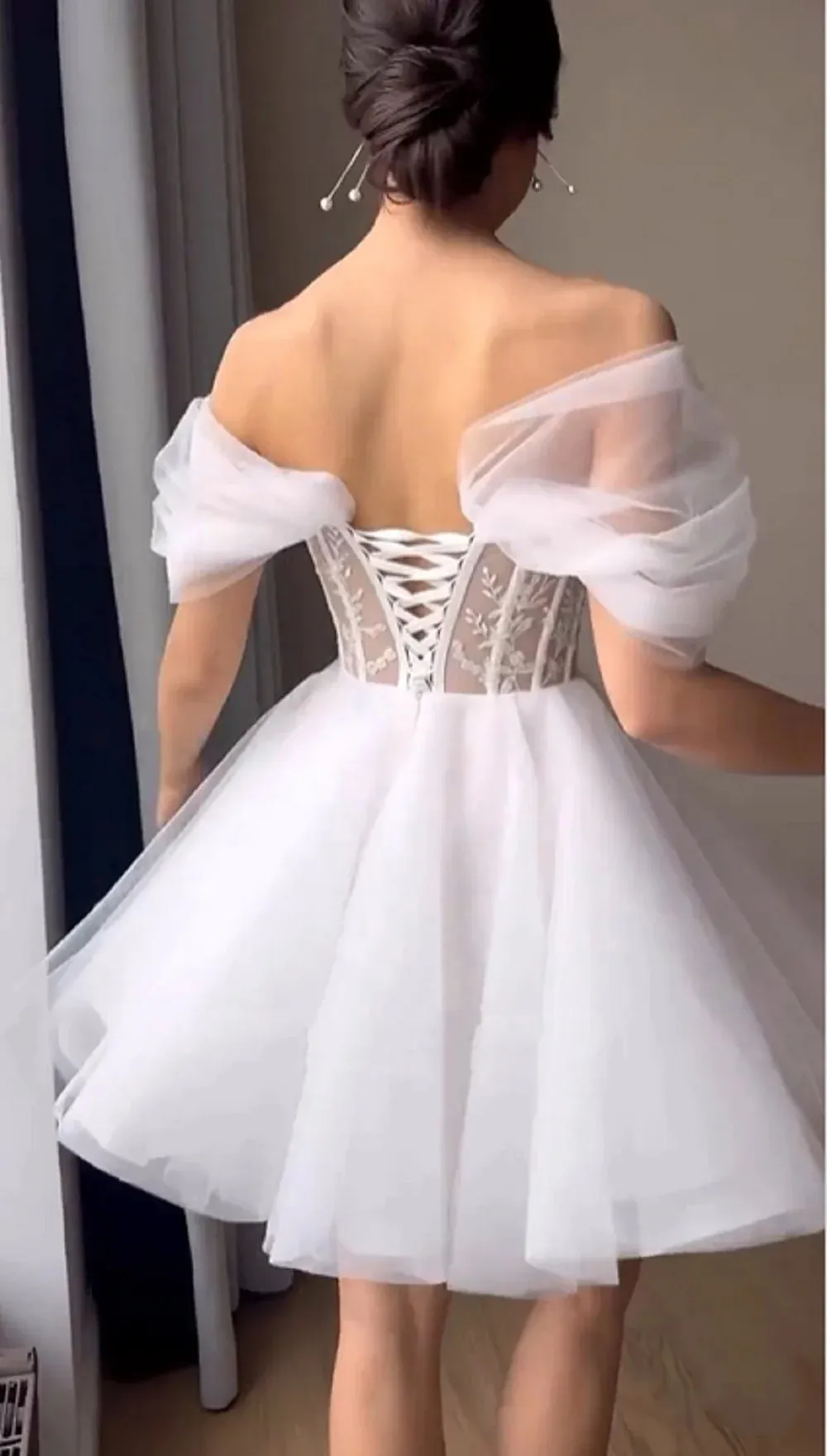 Mini Short A Line Wedding Dresses Off The Shoulder... From 75,3  | DHgate