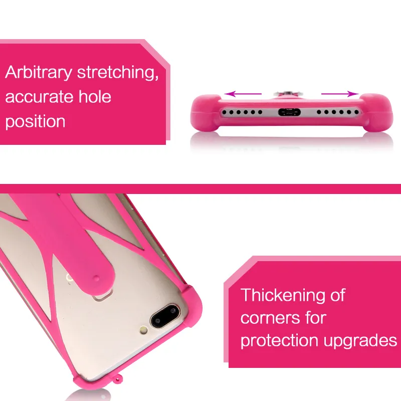 Soft Silicone Bumper Case: Elastic Cell Phone Cover with Lanyard Shop Now!