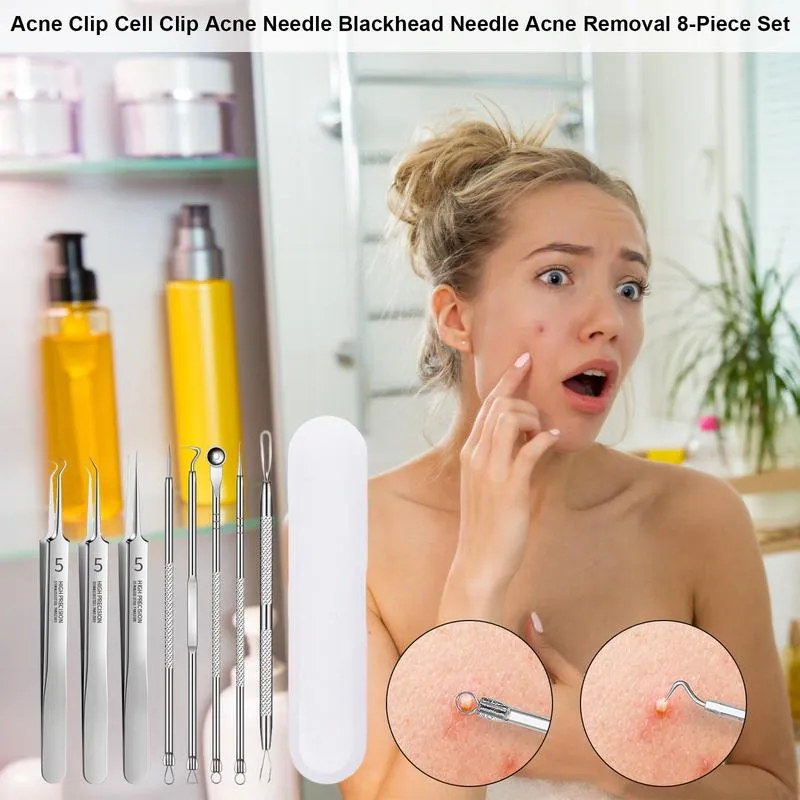 Professional 8-Piece blackhead removal tool with Pimple Popper and ...