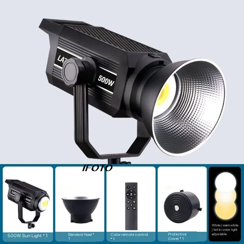 500W LED Video Light 3-Color Professional COB Photography Lighting Kit for  Indoor Live Shooting, Short Video, and Photography 2024