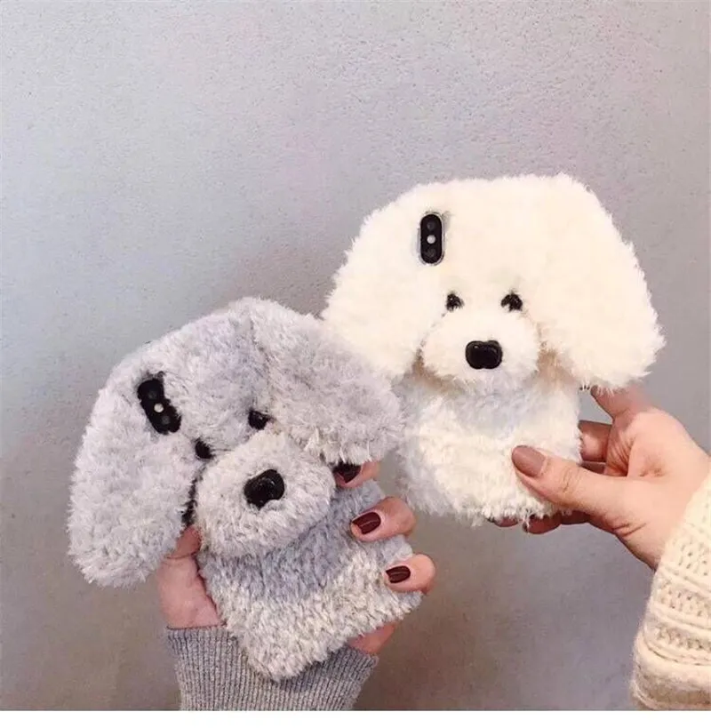 Cartoon Phone Case, 3D Silicone Phone Case: Plush Animal Phone