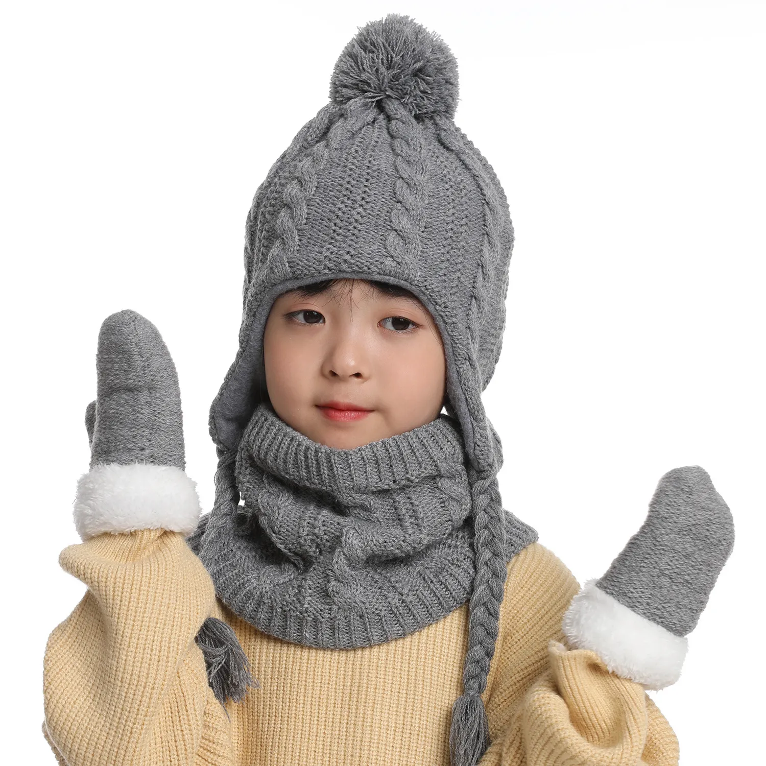 Fall / winter / hat / scarf / gloves Assortment Knit Winter Hat Gloves Scarf For Women - Sets 3-Pc main image 4