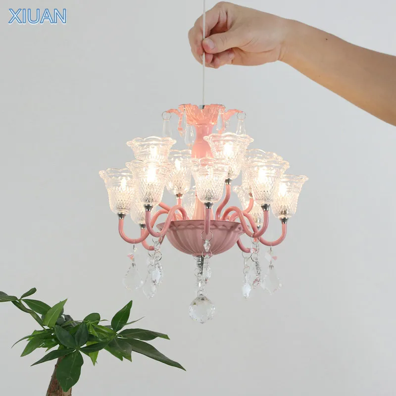 DHgate Mini Crystal Chandeliers Bedside Lighting Glass Lampshades Kids Bedroom Decor Lights Lighting