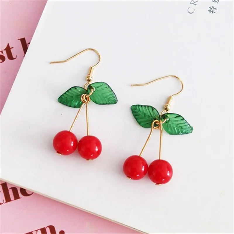 Cherry Earrings For Women, Fruit Charm Earring 3D Cherry