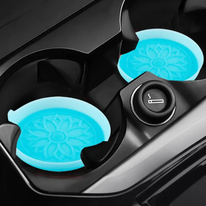 ASAKKURA 2pcs Carbon Fiber Drink Coasters Insulation Cup