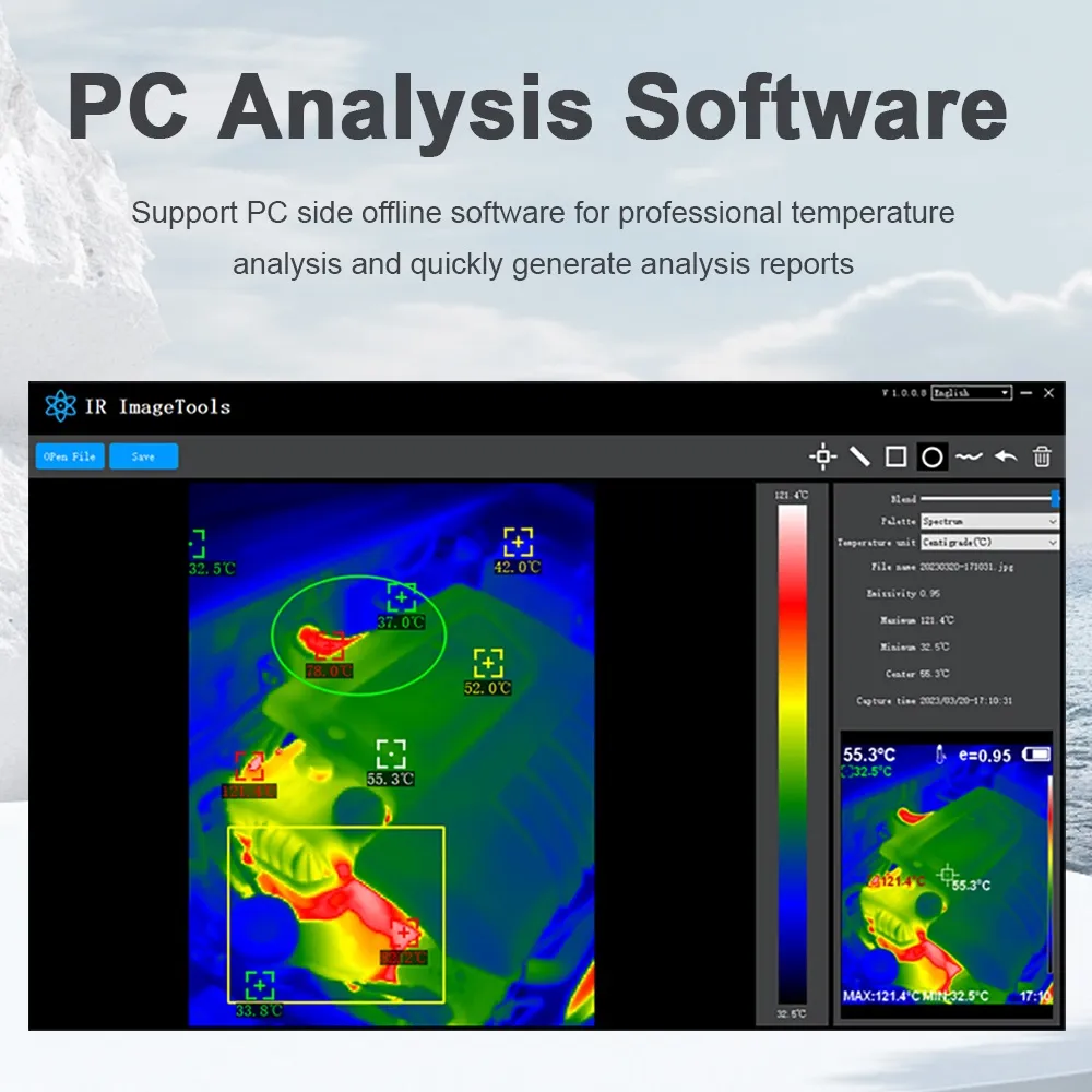 Portable Thermal Imaging Camera With Auto Focus, 256x192