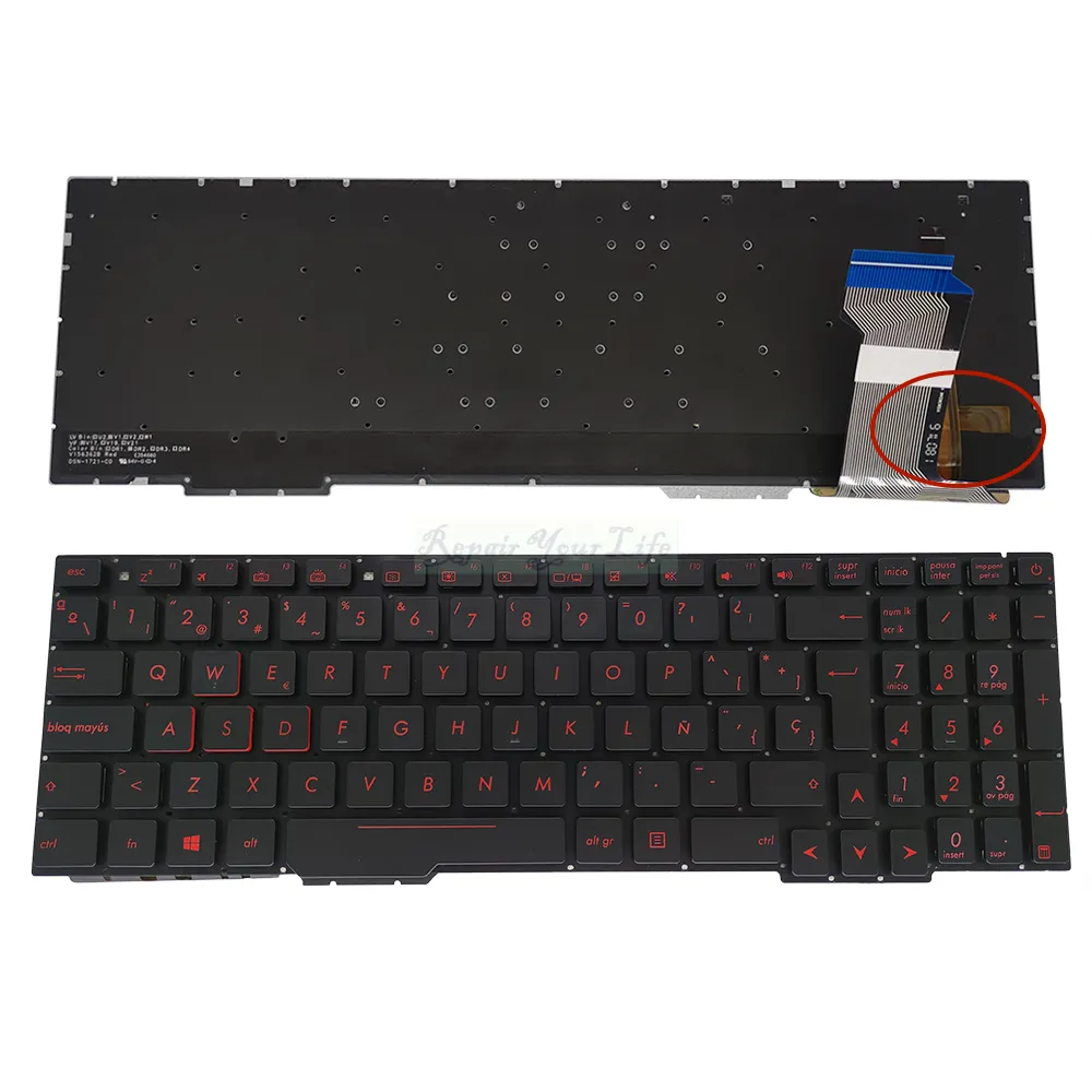 SP Spanish RGB Backlit Keyboard For ASUS ROG Strix From Ddmyaug