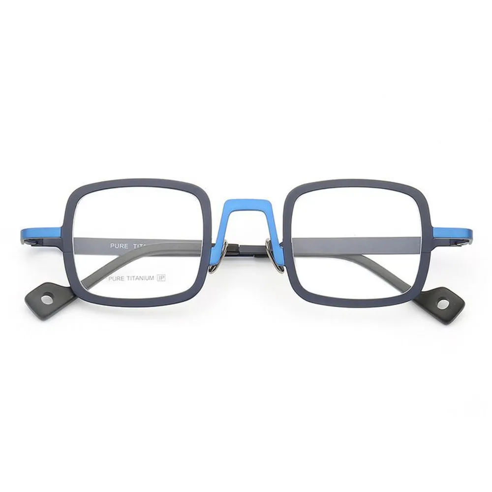 Titanium Eyewear Frames Small Square Glasses: Vintage Odd Freak