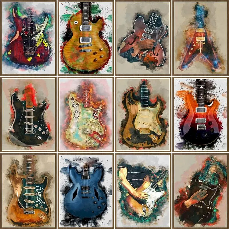 CHENISTORY Pictures By Number Guitar Landscape Kits... From Ddmyday ...