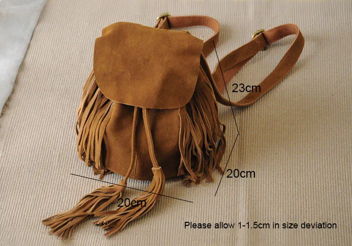 Damen Rucksack Aus Leder Und Wildleder, Kleiner Mini Eimer