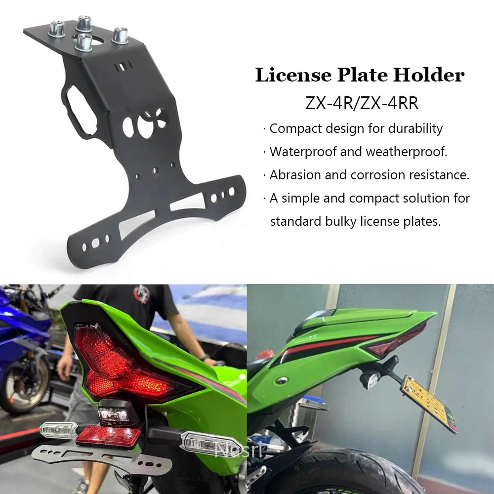 Cnfang4 Motorcycle Rearview Mirror Base Plates Pad Aluminum Green For Kawasaki ZX-10R 2016-2021