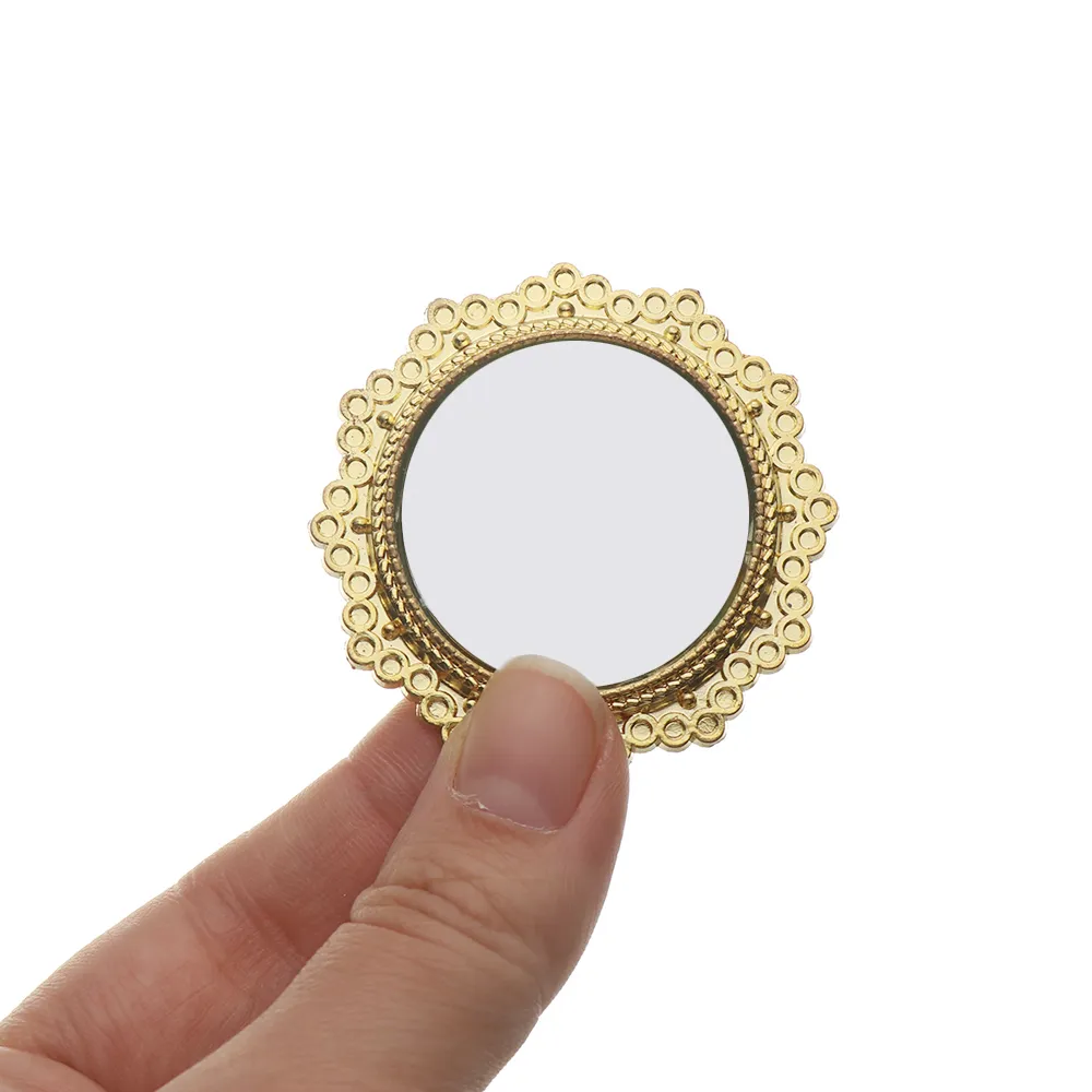 1/12 Scale Miniature Silver Wall Mirror - Dollhouse Accessory For Bedroom, Living Room DIY Decor - View #2