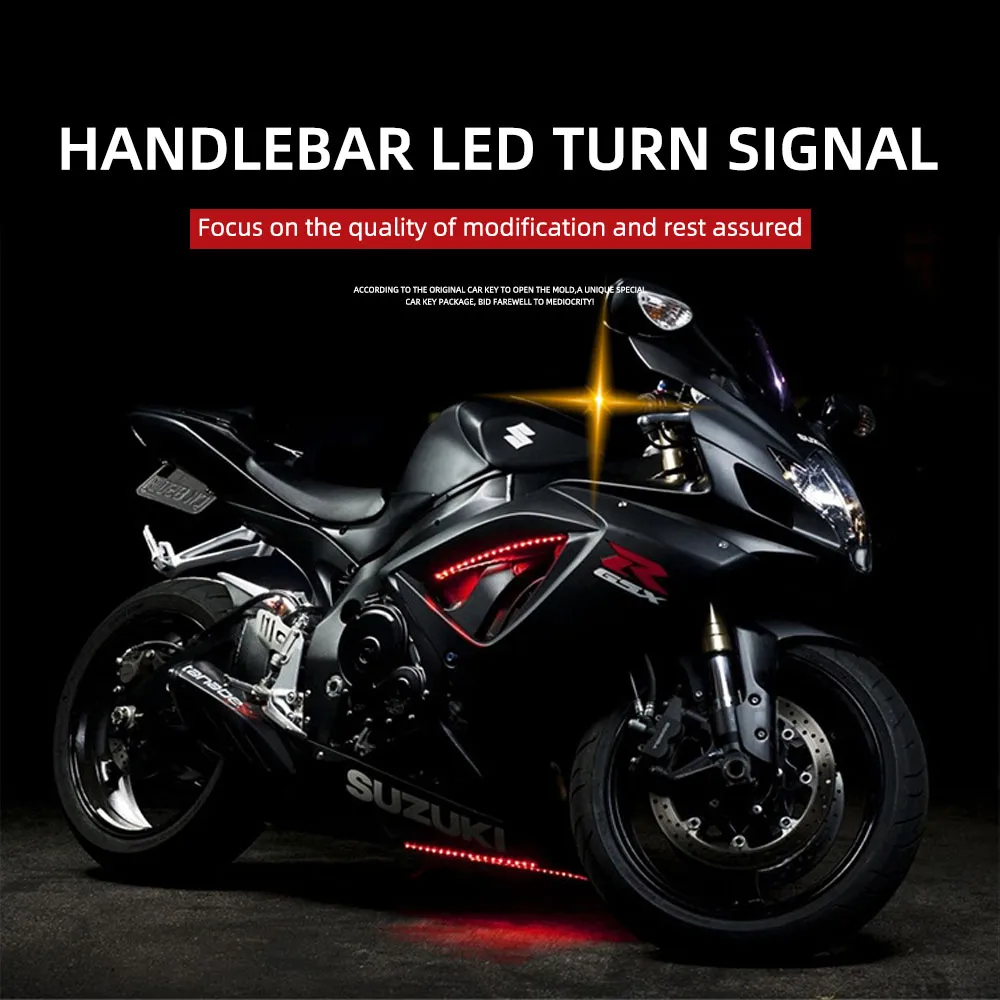 Motorcycle LED Handle Light Bar End Indicator with Turn Signal for ...