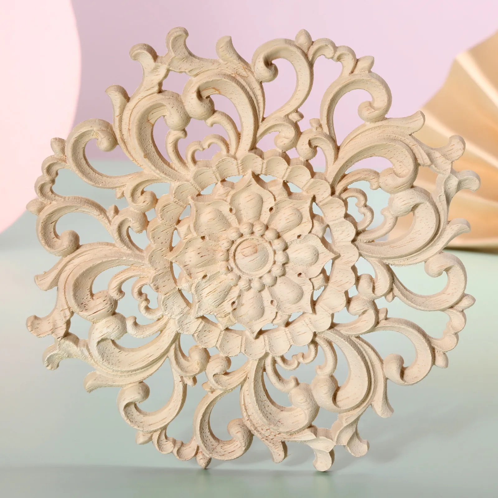 Wood Appliques 2pcs Decorative Wood Carved Onlay Appliques Carved Wood  Furniture Corner Decor Wood Appliques For Furniture, image size:1600x1600