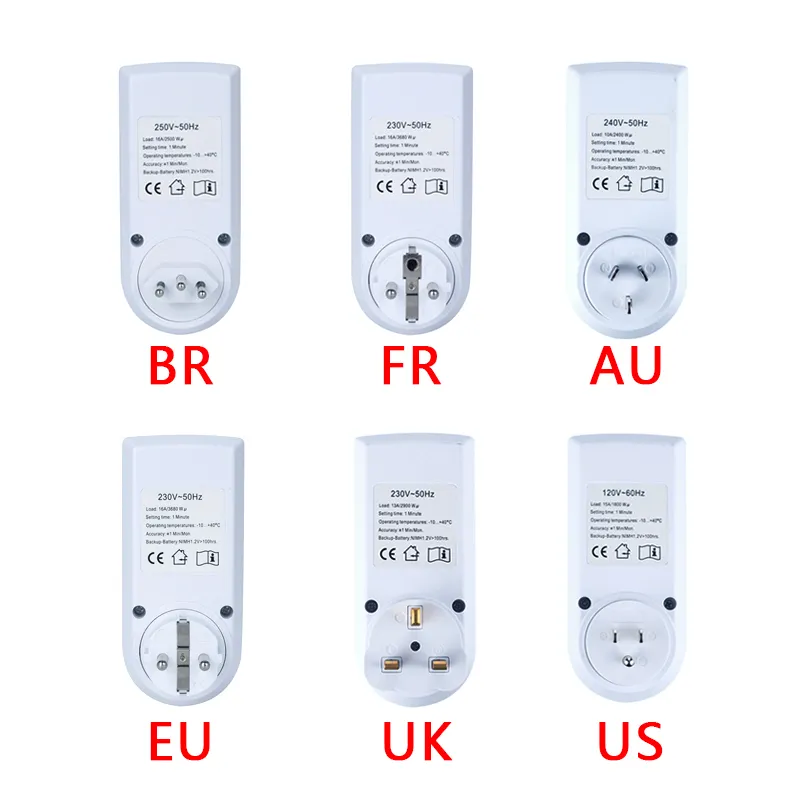 Wholesale Electronic Digital Timer Switch 24 Hour Cyclic EU UK AU US FR ...