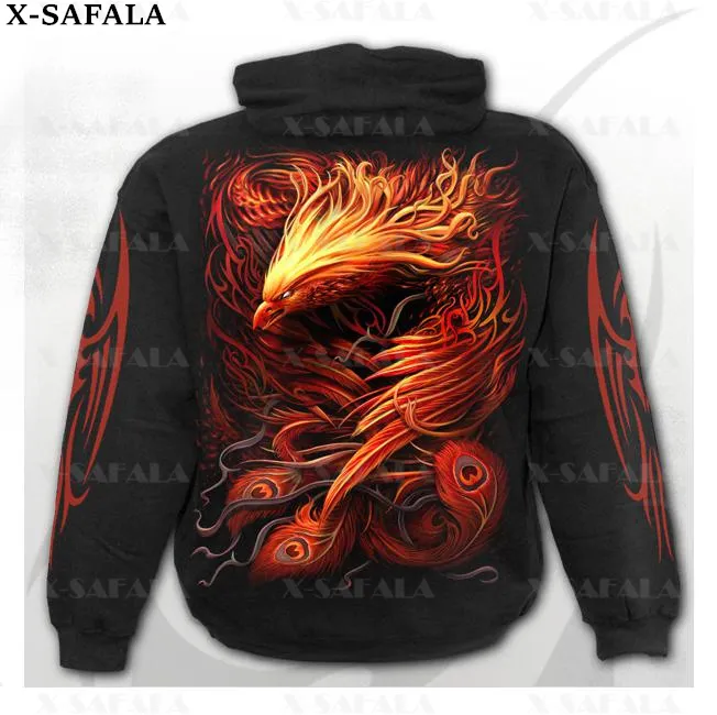 PHOENIX ARISEN Yin and Yang 3D Print white fox hoodie PHOENIX ARISEN Yin and Yang 3D Print white fox hoodie