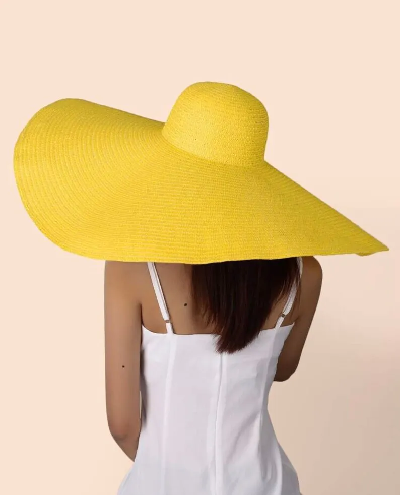 Hot Diva Summer Canary (Yellow) Oversized ? Hat, Wide Brim Beach Hat, Floppy 71Kfg02c0YS._AC_SY350_QL65_.jpg main image 2